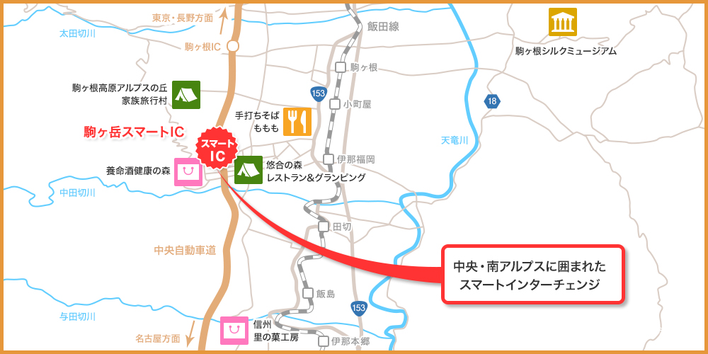 スマートIC周辺の案内図