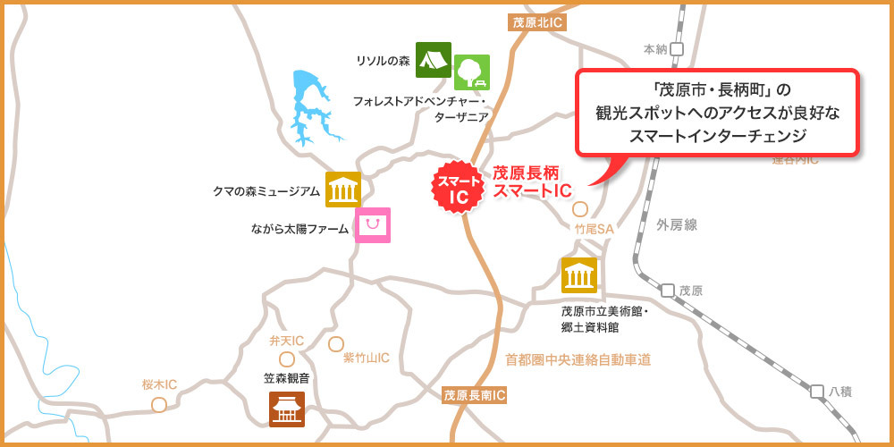 スマートIC周辺の案内図