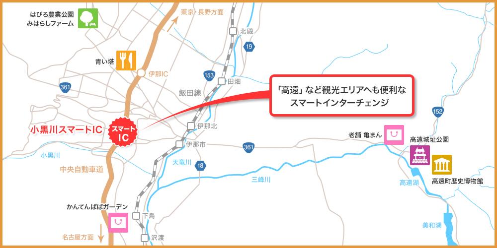 スマートIC周辺の案内図
