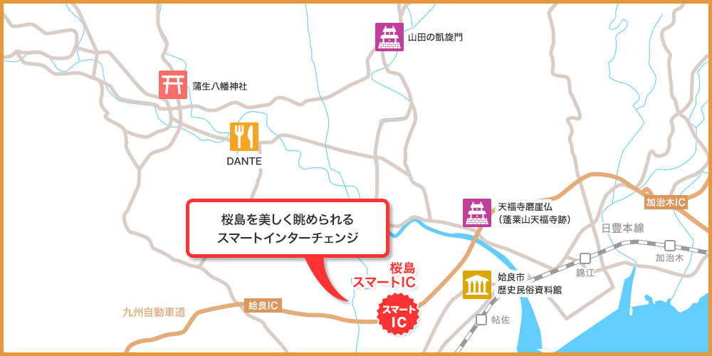 スマートIC周辺の案内図