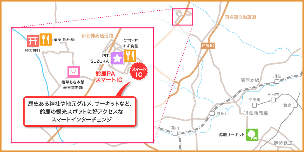 スマートIC周辺の案内図