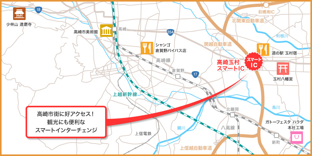 スマートIC周辺の案内図