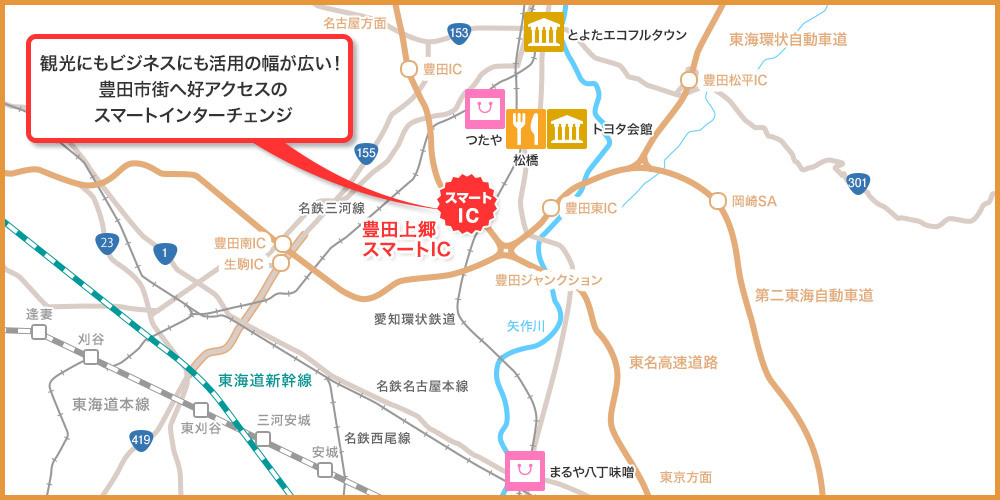 スマートIC周辺の案内図